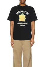 Carhartt WIP Short Sleeve Gold Standard T-shirt in Black, view 3, click to view large image.