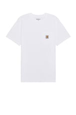 Carhartt WIP Short Sleeve Pocket T-shirt in White, view 1, click to view large image.
