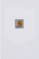 Carhartt WIP Short Sleeve Pocket T-shirt in White, view 3, click to view large image.