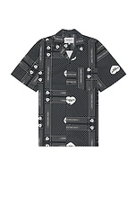 Carhartt WIP Short Sleeve Heart Bandana Shirt in Heart Bandana Print & Black, view 1, click to view large image.