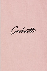 Carhartt WIP Short Sleeve Delray Shirt in Glassy Pink & Black, view 3, click to view large image.
