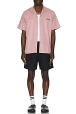 Carhartt WIP Short Sleeve Delray Shirt in Glassy Pink & Black, view 5, click to view large image.
