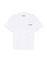 Carhartt WIP Short Sleeve Delray Shirt in White & Black, view 1, click to view large image.