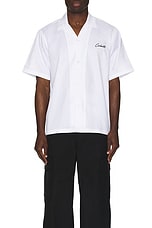 Carhartt WIP Short Sleeve Delray Shirt in White & Black, view 4, click to view large image.
