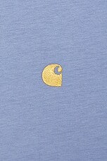 Carhartt WIP Chase T-shirt in Charm Blue & Gold, view 3, click to view large image.