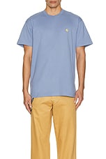 Carhartt WIP Chase T-shirt in Charm Blue & Gold, view 4, click to view large image.