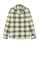 Carhartt WIP Blanchard Shirt in Blanchard Check & Arctic Lime, view 1, click to view large image.