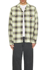 Carhartt WIP Blanchard Shirt in Blanchard Check & Arctic Lime, view 4, click to view large image.