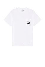 Carhartt WIP Short Sleeve Heart Train Pocket T-Shirt in White, view 1, click to view large image.