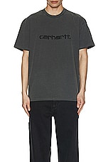 Carhartt WIP Short Sleeve Duster T-shirt in Black Garment Dyed, view 4, click to view large image.