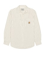 Carhartt WIP Hendry Shirt Jacket in Rinsed Seaton Stripe, Wax