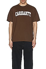 Carhartt WIP Short Sleeve University T-shirt in Lumber White, view 3, click to view large image.