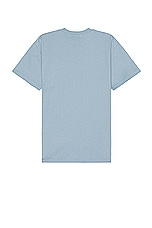 Carhartt WIP Short Sleeve American Script T-shirt in Frosted Blue, view 2, click to view large image.