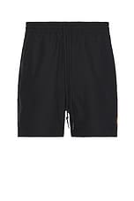 Carhartt WIP Chase Swim Trunks in Black & Gold, view 1, click to view large image.