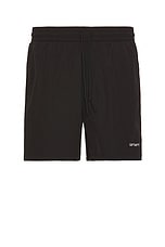 Carhartt WIP Tobes Swim Trunks in Black & White, view 1, click to view large image.