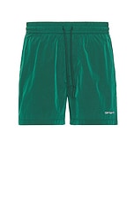 Carhartt WIP Tobes Swim Trunks in Chervil & White, view 1, click to view large image.