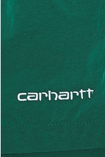 Carhartt WIP Tobes Swim Trunks in Chervil & White, view 3, click to view large image.