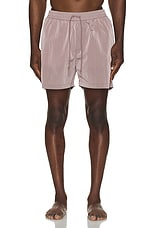 Carhartt WIP Tobes Swim Trunks in Glassy Pink & White, view 4, click to view large image.