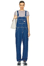 Carhartt WIP Bib Straight Overall in Blue, view 1, click to view large image.