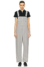 Carhartt WIP Haywood Bib Overall in Haywood Stripe, view 1, click to view large image.