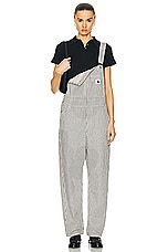 Carhartt WIP Haywood Bib Overall in Haywood Stripe, view 4, click to view large image.