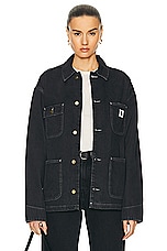 Carhartt WIP OG Michigan Coat in Black Stone Washed, view 1, click to view large image.