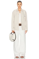 Carhartt WIP Ethel Button Up Top in Natural, view 5, click to view large image.