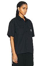 Carhartt WIP Short Sleeve Craft Shirt in Black, view 2, click to view large image.