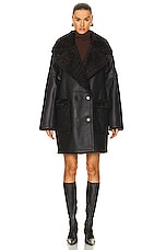 Citizens of Humanity Elodie Shearling Coat in Mocha Brown Napa, view 2, click to view large image.