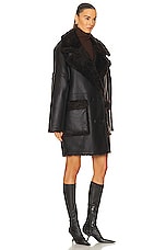 Citizens of Humanity Elodie Shearling Coat in Mocha Brown Napa, view 3, click to view large image.