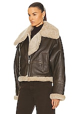 Citizens of Humanity Liv Shearling Jacket in Mocha Brown Napa, view 4, click to view large image.