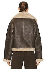 Citizens of Humanity Liv Shearling Jacket in Mocha Brown Napa, view 5, click to view large image.