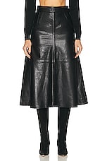 Citizens of Humanity Aria Seamed Leather Skirt in Black, view 1, click to view large image.