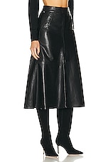 Citizens of Humanity Aria Seamed Leather Skirt in Black, view 2, click to view large image.