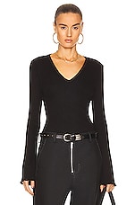 Citizens of Humanity Anni V Neck Top in Black, view 1, click to view large image.