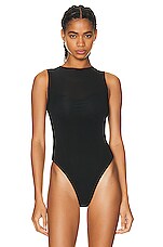 Citizens of Humanity Kenzie Mesh Bodysuit in Black, view 2, click to view large image.