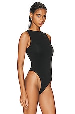 Citizens of Humanity Kenzie Mesh Bodysuit in Black, view 3, click to view large image.