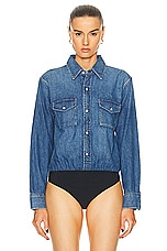 Citizens of Humanity Shay Denim Bodysuit in Strudel, view 2, click to view large image.