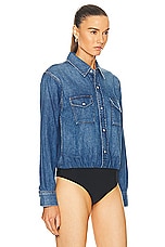 Citizens of Humanity Shay Denim Bodysuit in Strudel, view 3, click to view large image.