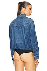 Citizens of Humanity Shay Denim Bodysuit in Strudel, view 4, click to view large image.