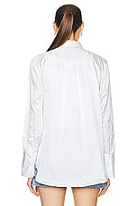 Citizens of Humanity Dree Embroidered Shirt in Optic White, view 3, click to view large image.
