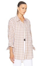 Citizens of Humanity Kayla Shirt in Khaki Gingham, view 2, click to view large image.