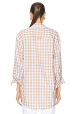 Citizens of Humanity Kayla Shirt in Khaki Gingham, view 3, click to view large image.