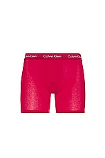 Calvin Klein Underwear Boxer Brief 5-pack in Cherry Tomato, Persian Red, Lemon Lime, Aqua Green, & Blue Ambience, view 2, click to view large image.
