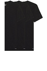 Calvin Klein Underwear Short Sleeve Tee 3 Pack in Black, view 1, click to view large image.