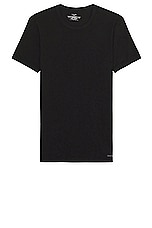 Calvin Klein Underwear Short Sleeve Tee 3 Pack in Black, view 2, click to view large image.