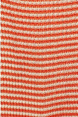 Calle Del Mar Ribbed Short Sleeve Cardigan in Tomato Stripe, view 5, click to view large image.