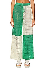 Calle Del Mar Two Tone Crochet Patchwork Pant in Dandelion & Jasmine, view 1, click to view large image.