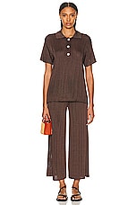 Calle Del Mar Wide Rib Pant in Chocolate, view 4, click to view large image.