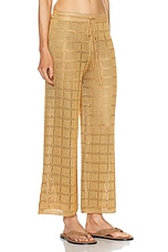 Calle Del Mar Crochet Patchwork Pant in Camel, view 2, click to view large image.
